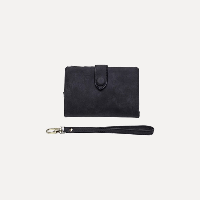 Personalized Name with Heart Design Tri-Fold PU Leather Wristlet Wallet with Card Holder Birthday Christmas Gift for Women