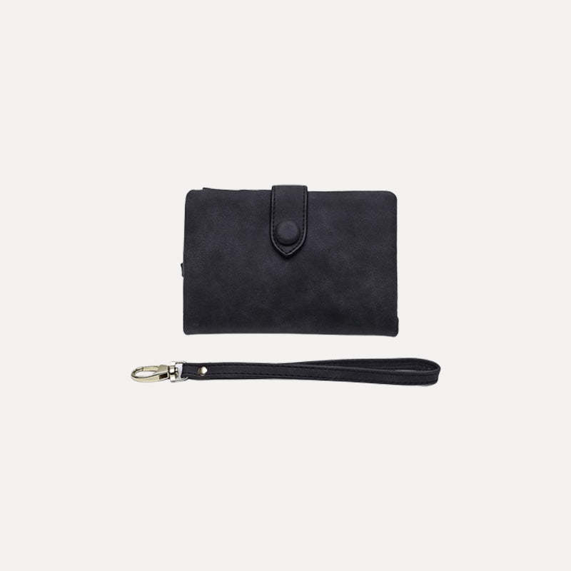 Personalized Name with Heart Design Tri-Fold PU Leather Wristlet Wallet with Card Holder Birthday Christmas Gift for Women