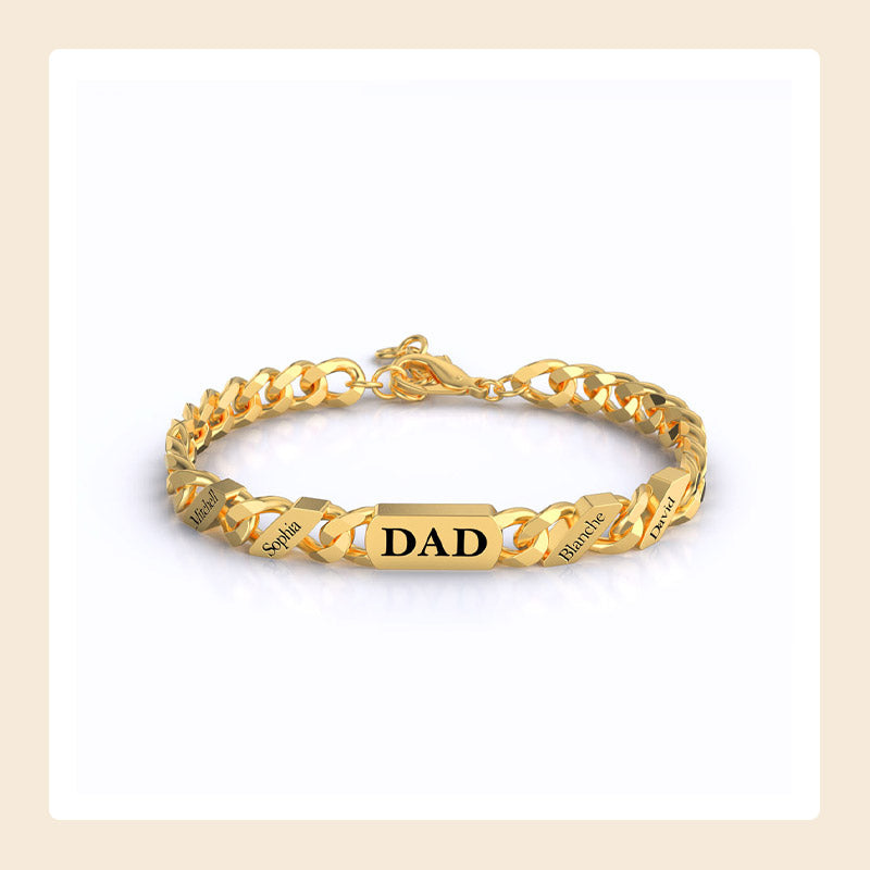 Bracelet tendance avec nom personnalisé – Cadeau de Thanksgiving/Noël/Anniversaire/Fête des Pèresy Gift