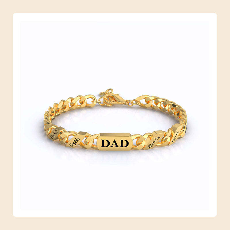 Bracelet tendance avec nom personnalisé – Cadeau de Thanksgiving/Noël/Anniversaire/Fête des Pèresy Gift