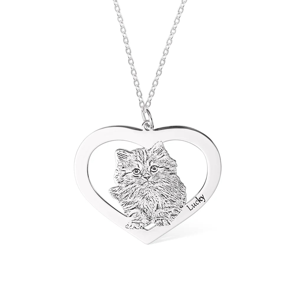 Collier personnalisé gravé en forme de cœur pour chien et chat avec nom, cadeau commémoratif d'anniversaire pour les amoureux des animaux