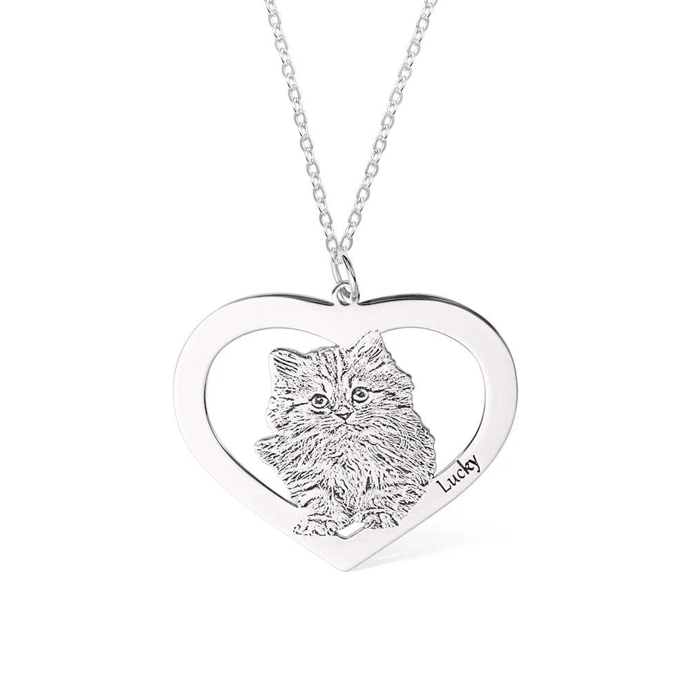 Collier personnalisé gravé en forme de cœur pour chien et chat avec nom, cadeau commémoratif d'anniversaire pour les amoureux des animaux
