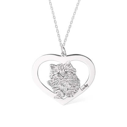 Collier personnalisé gravé en forme de cœur pour chien et chat avec nom, cadeau commémoratif d'anniversaire pour les amoureux des animaux