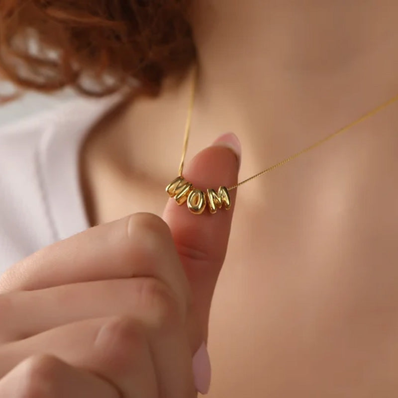 Collier personnalisé avec lettres 3D, lettres à bulles 3D personnalisées, breloque numérotée - Cadeaux pour elle