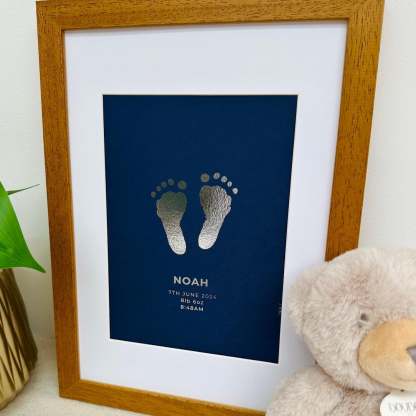 Cadre photo personnalisé avec empreintes de mains et de pieds de bébé