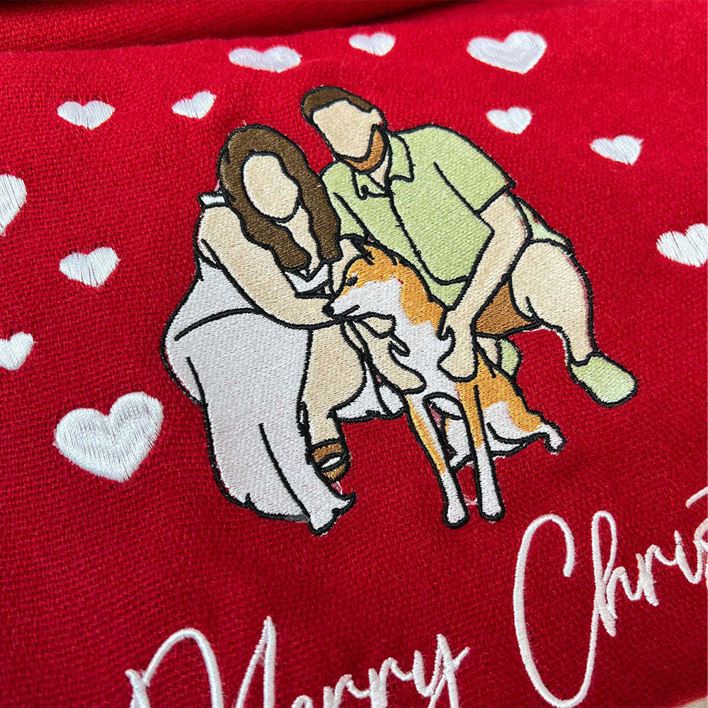 50%OFF⭐️Personalized Photo and Text Embroidered Couple Scarf - A Warm Christmas Gift
