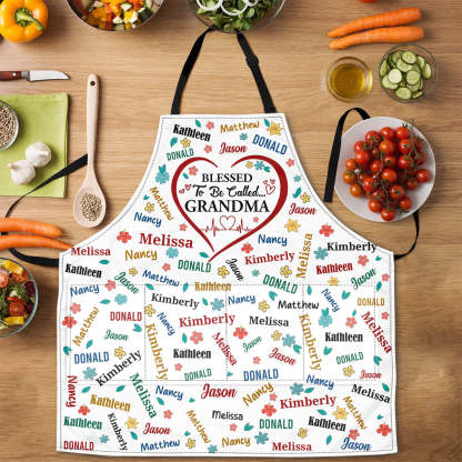 Heureux d'être appelé grand-mère coloré | Tablier personnalisé avec paquet