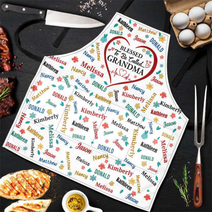 Heureux d'être appelé grand-mère coloré | Tablier personnalisé avec paquet