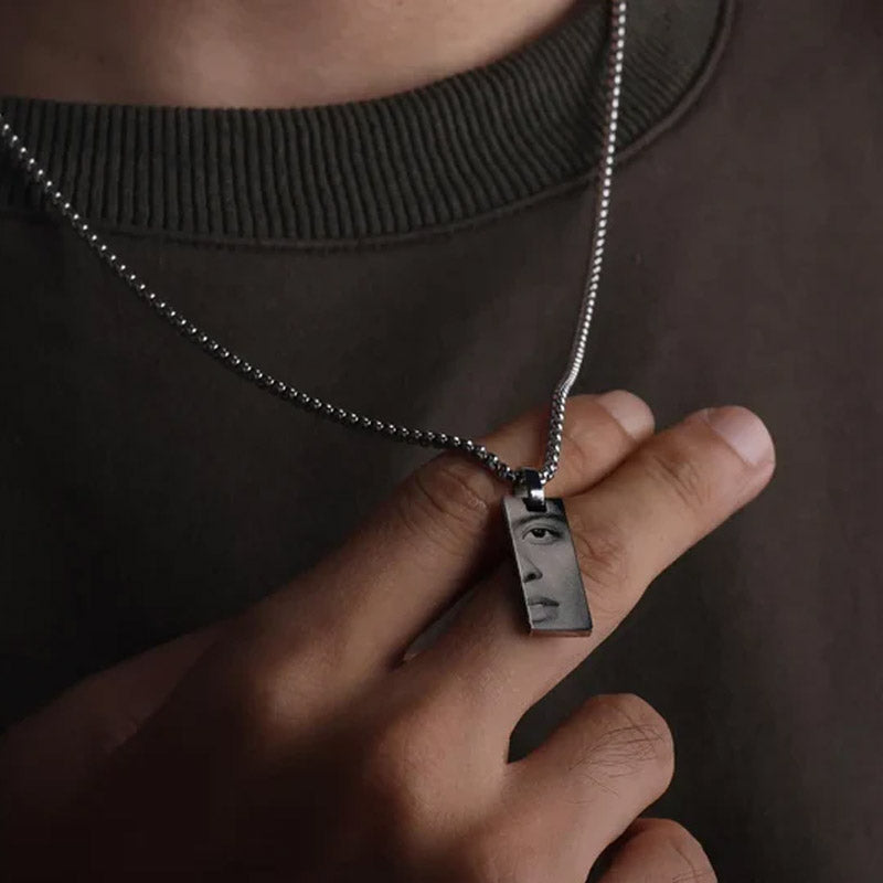 Personalized Audio Track Photo Necklace