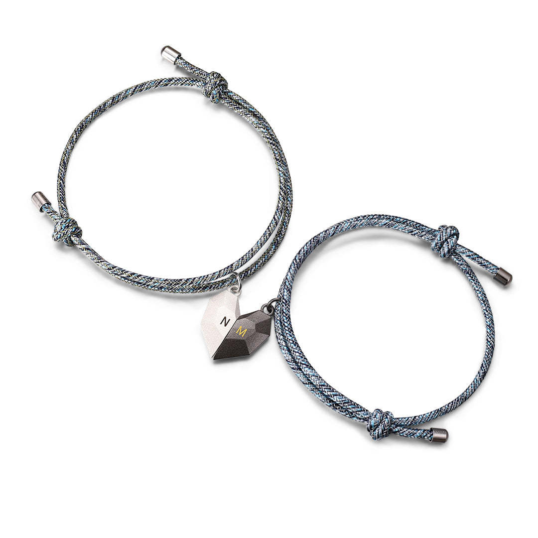 Personalised Love Wishing Stone Bracelet Couple Magnetic Bracelet Set