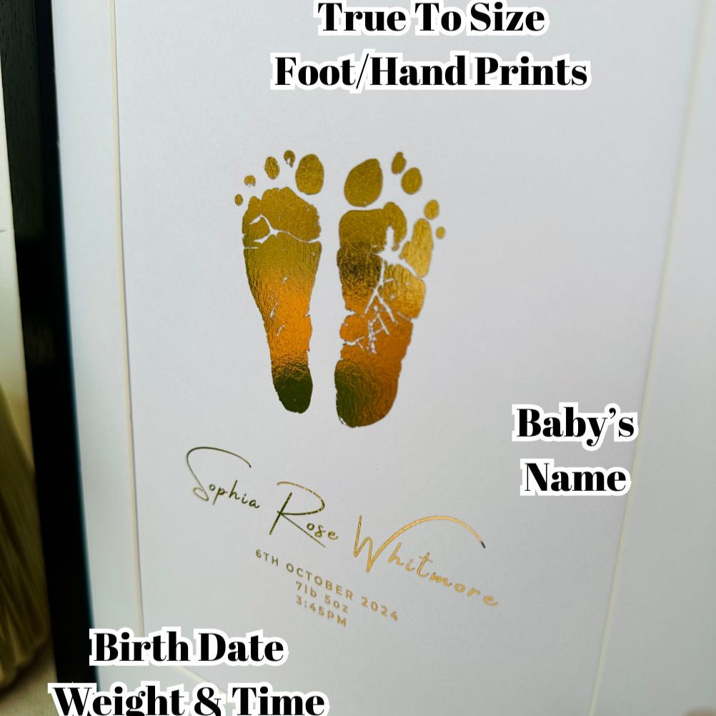 Cadre photo personnalisé avec empreintes de mains et de pieds de bébé