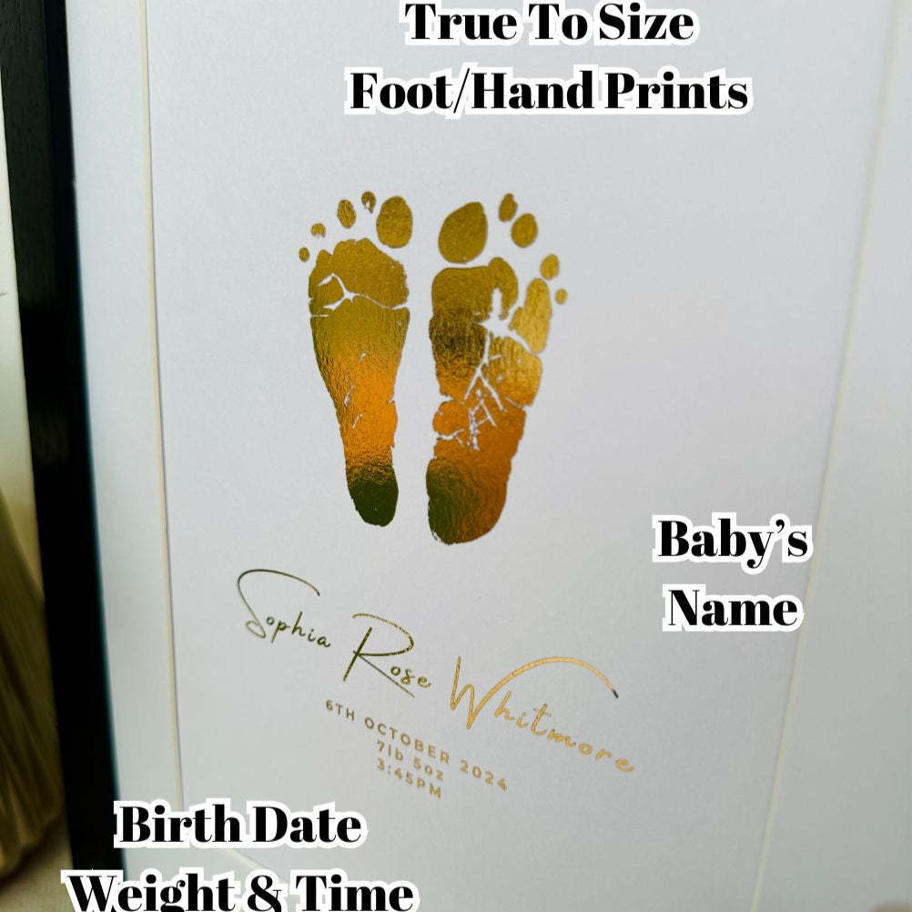 Cadre photo personnalisé avec empreintes de mains et de pieds de bébé
