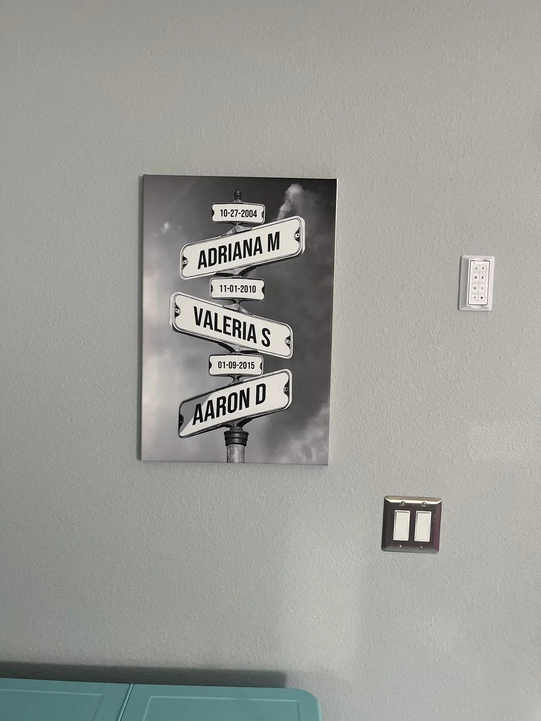 Toile murale personnalisée "Date de naissance des enfants"