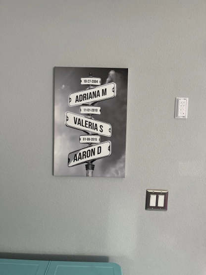 Toile murale personnalisée "Date de naissance des enfants"