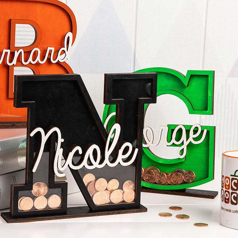 Personalized Colorful Initial Letter Money Banks with Name