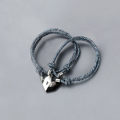 Personalised Love Wishing Stone Bracelet Couple Magnetic Bracelet Set