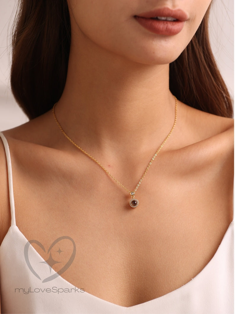Collier de projection photo, collier personnalisé, cadeau commémoratif, cadeau pour elle, collier maman, cadeau de Saint-Valentin