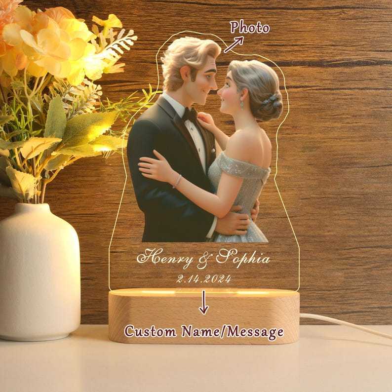 Veilleuse portrait de dessin animé personnalisée