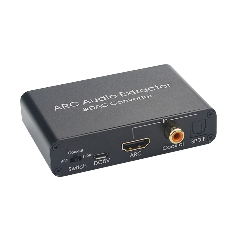 HDMI ARC Audio Extractor & DAC Converter -digital to analog adapter,arc to optical audio adapter