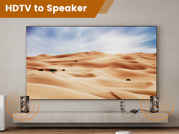 hdmi earc to rca/aux converter for hdtv to speaker