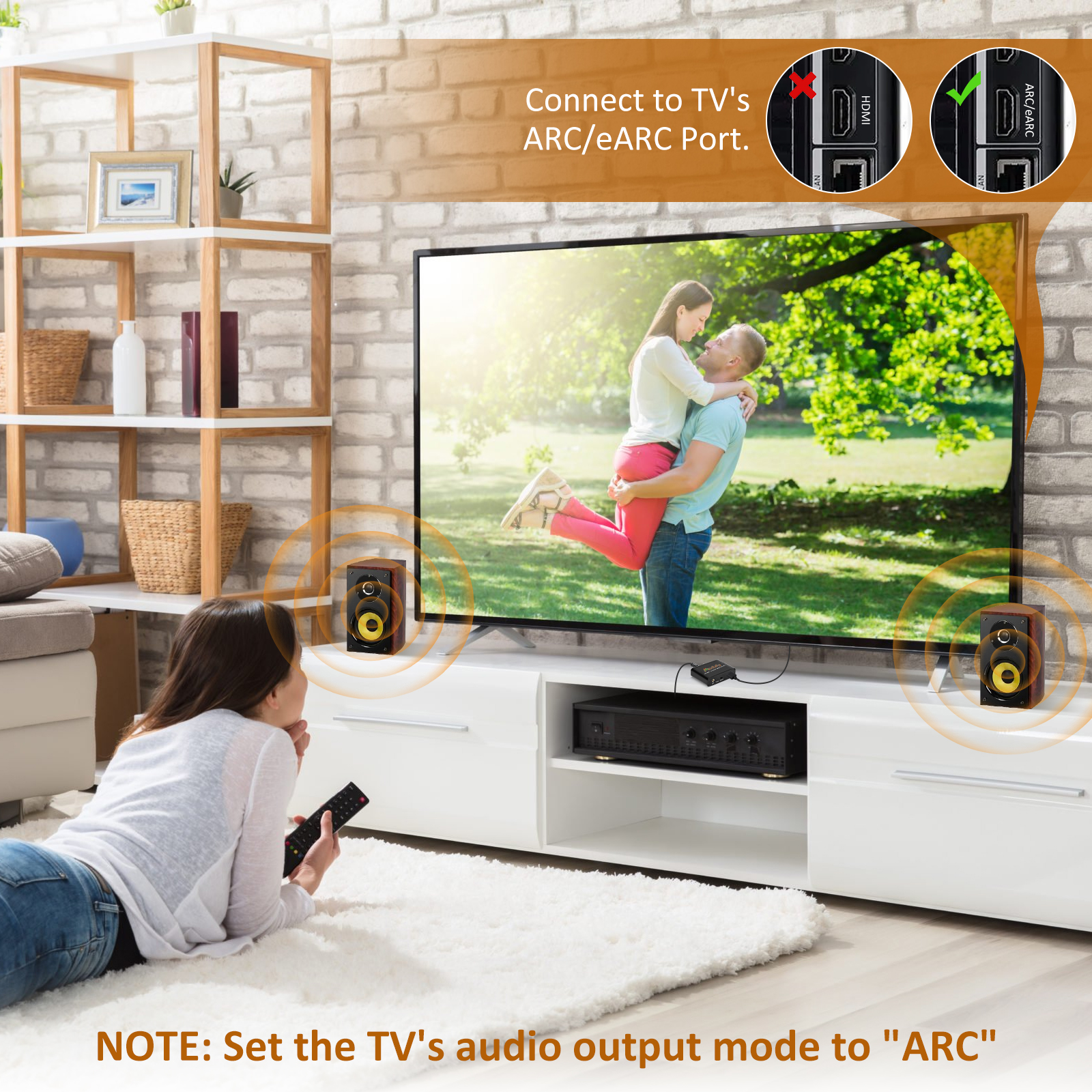 eARC Audio Extractor, eARC to HDMI/Optical/RCA/AUX Converter for TV to Sound System-arc to 3.5mm