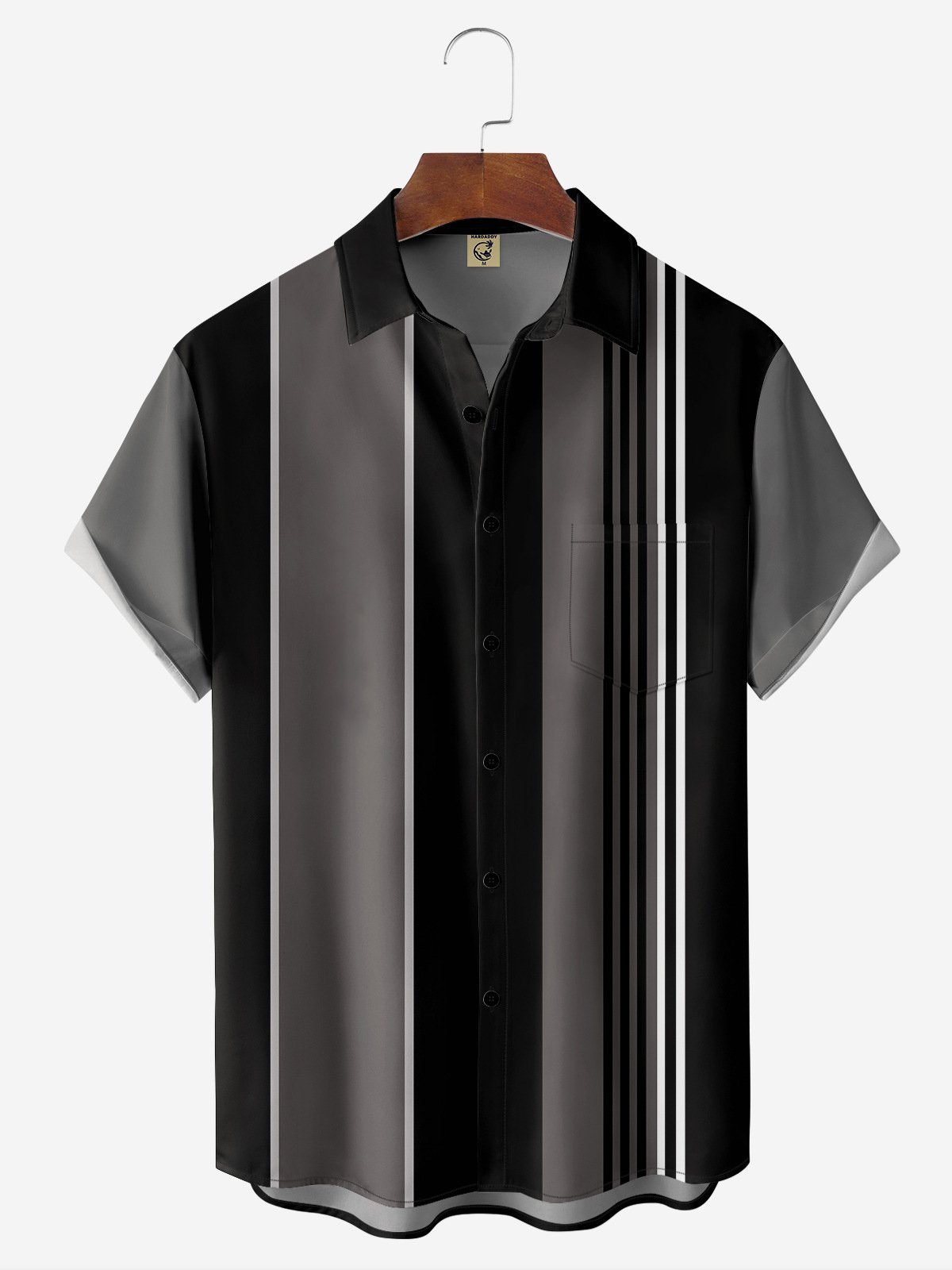 Moisture-wicking Breathable Print Chest Pocket Bowling Shirt-hardaddycustom