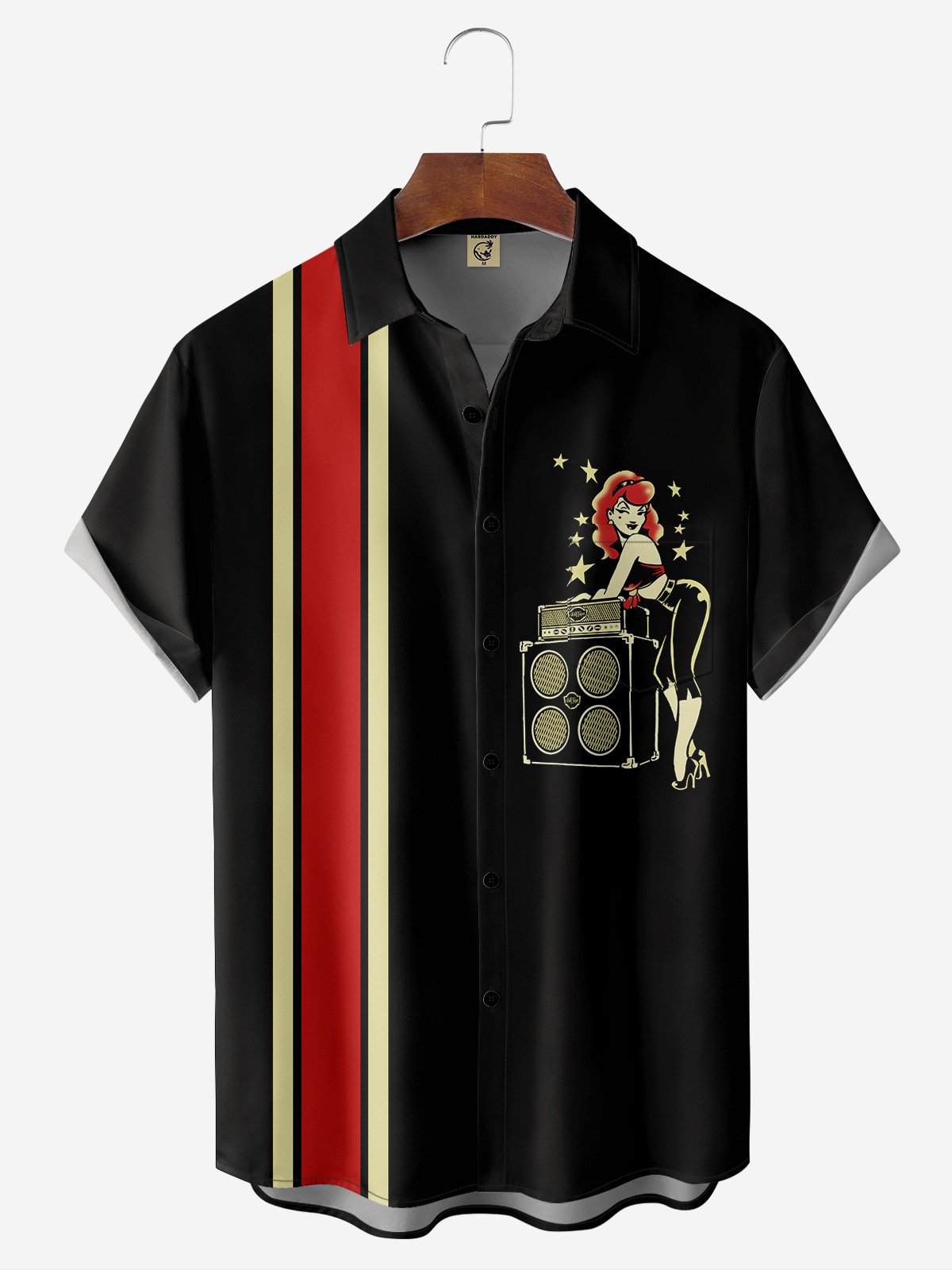 Moisture-wicking Breathable Print Chest Pocket Bowling Shirt-hardaddycustom