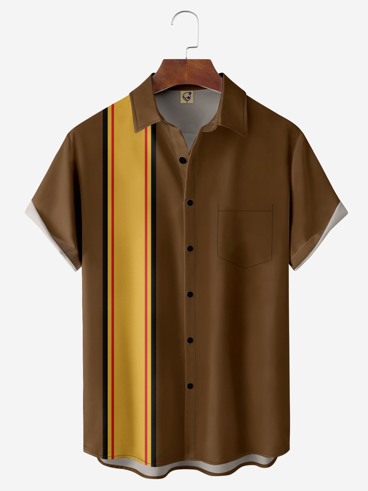 Moisture-wicking Breathable Print Chest Pocket Bowling Shirt-hardaddycustom