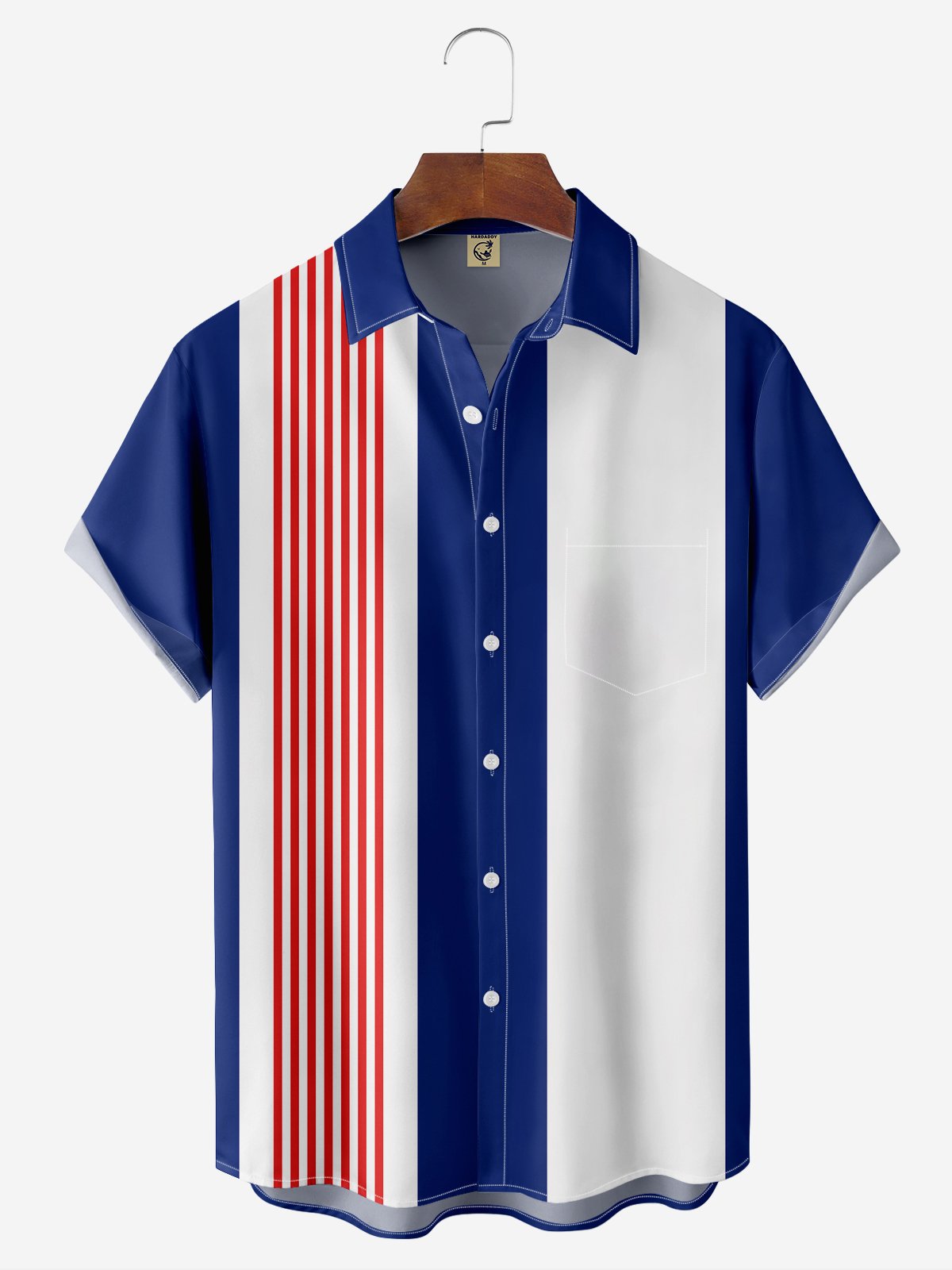 Moisture-wicking Breathable Print Chest Pocket Bowling Shirt-hardaddycustom