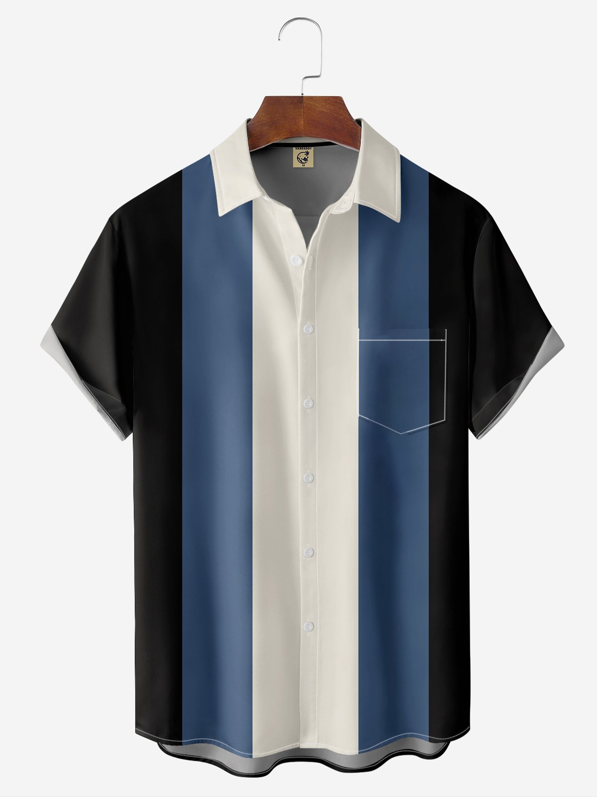 Moisture-wicking Breathable Print Chest Pocket Bowling Shirt-hardaddycustom