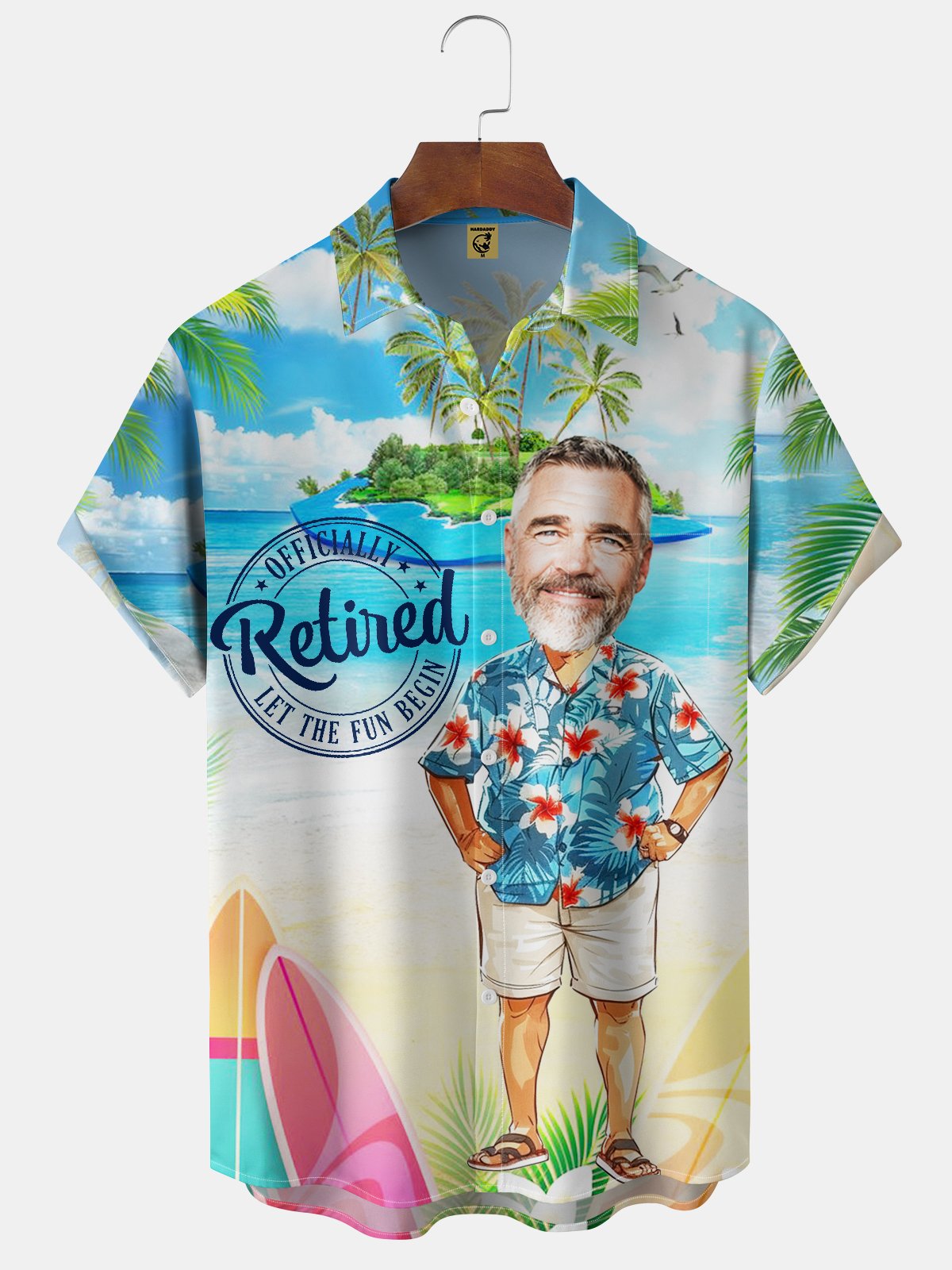 Happy Retirement Custom Graphic Chest Pocket Hawaiian Shirt-hardaddycustom