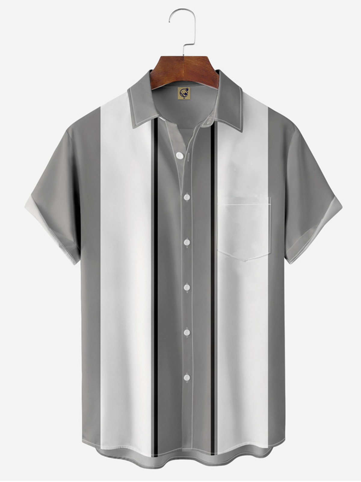 Moisture-wicking Breathable Print Chest Pocket Bowling Shirt-hardaddycustom