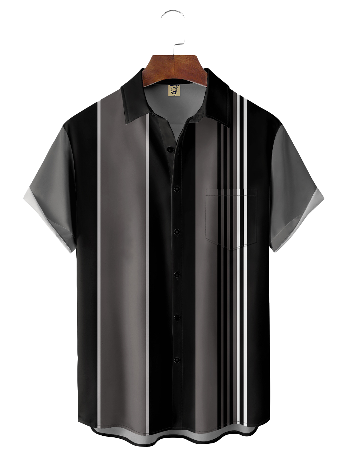 Moisture-wicking Breathable Print Chest Pocket Bowling Shirt-hardaddycustom