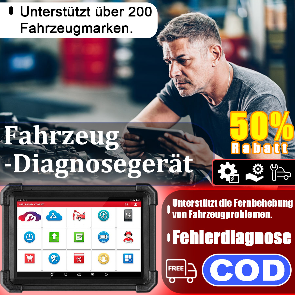 X431PRO3S+ Professioneller Auto-Computertester Universelles Fehlerdiagnoseinstrument OBD-Autoreparatur-Decoder