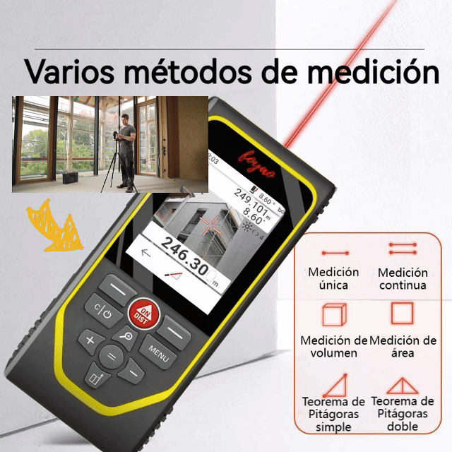 Medidor láser de distancia 300 metros, alta precisión para interiores y exteriores, medidor electrónico de infrarrojos para medición inmobiliaria