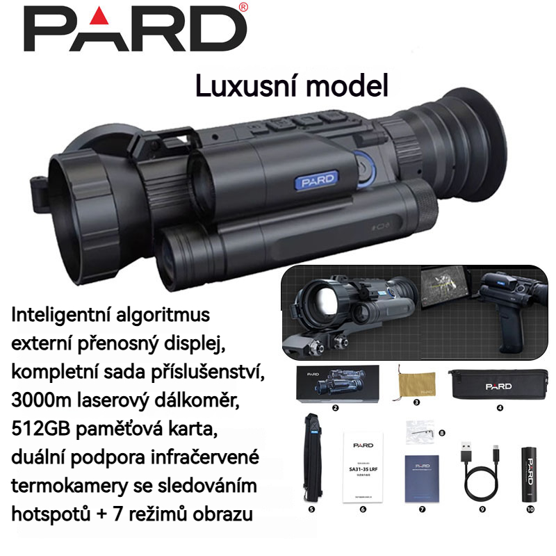 【PARD】 Dalekohled pro noční vidění s termovizí a měřením vzdálenosti