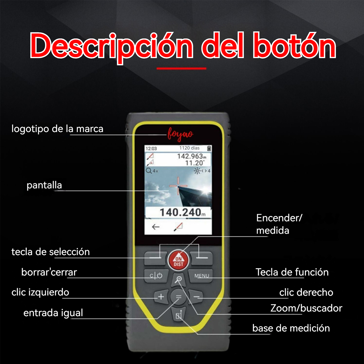 Medidor láser de distancia 300 metros, alta precisión para interiores y exteriores, medidor electrónico de infrarrojos para medición inmobiliaria