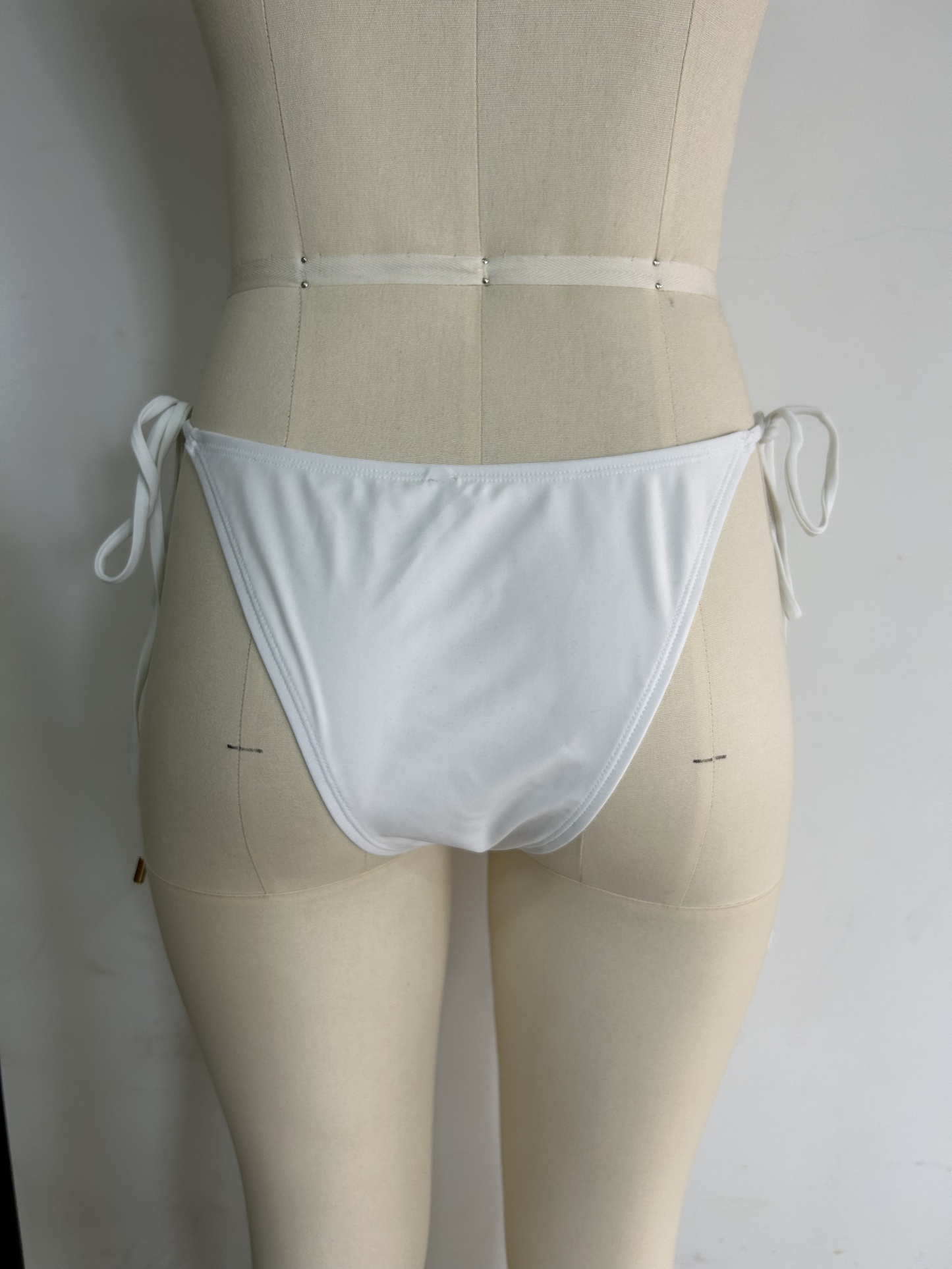 We.Lola Classic White Side-Tie Bikini Bottom - High-Stretch Cheeky Swimwear