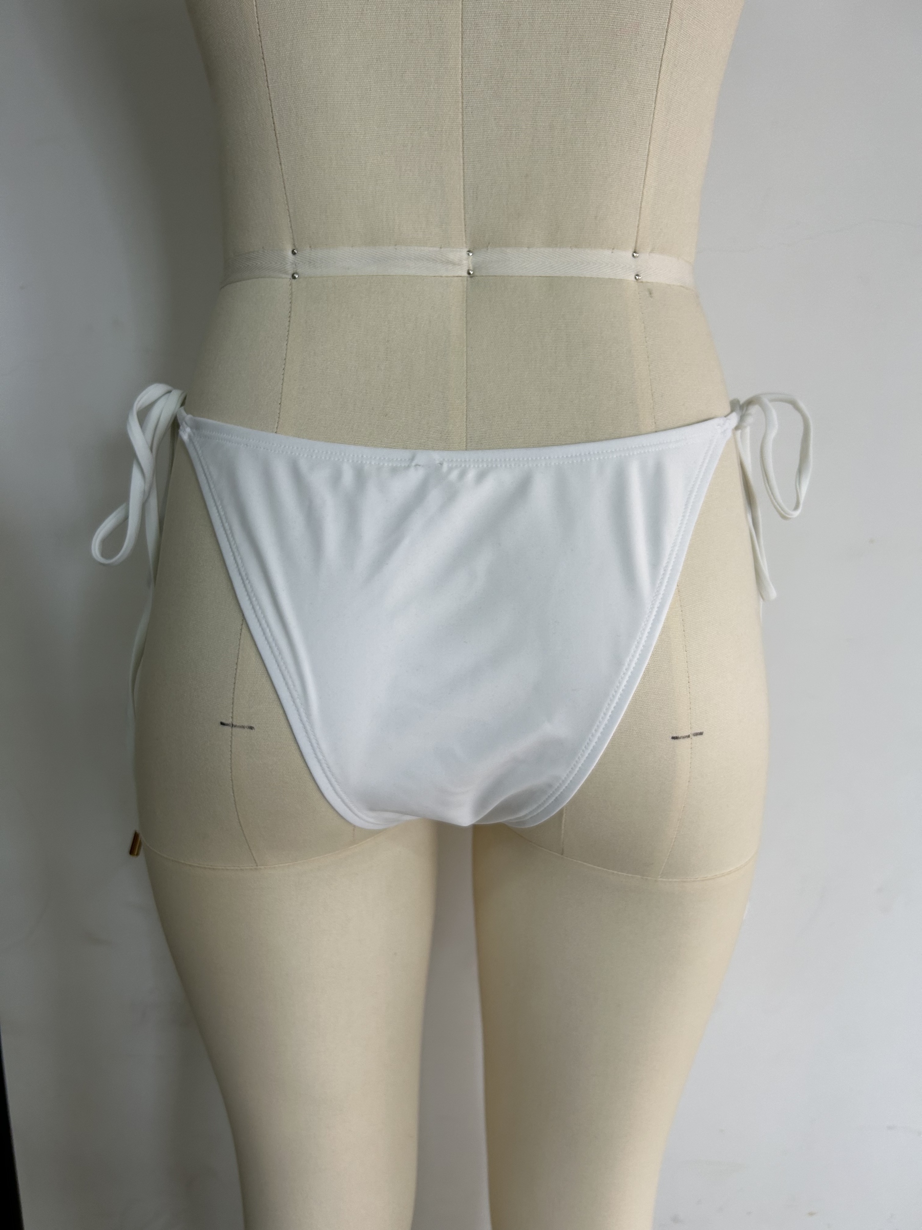 We.Lola Classic White Side-Tie Bikini Bottom - High-Stretch Cheeky Swimwear