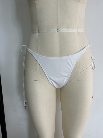We.Lola Classic White Side-Tie Bikini Bottom - High-Stretch Cheeky Swimwear