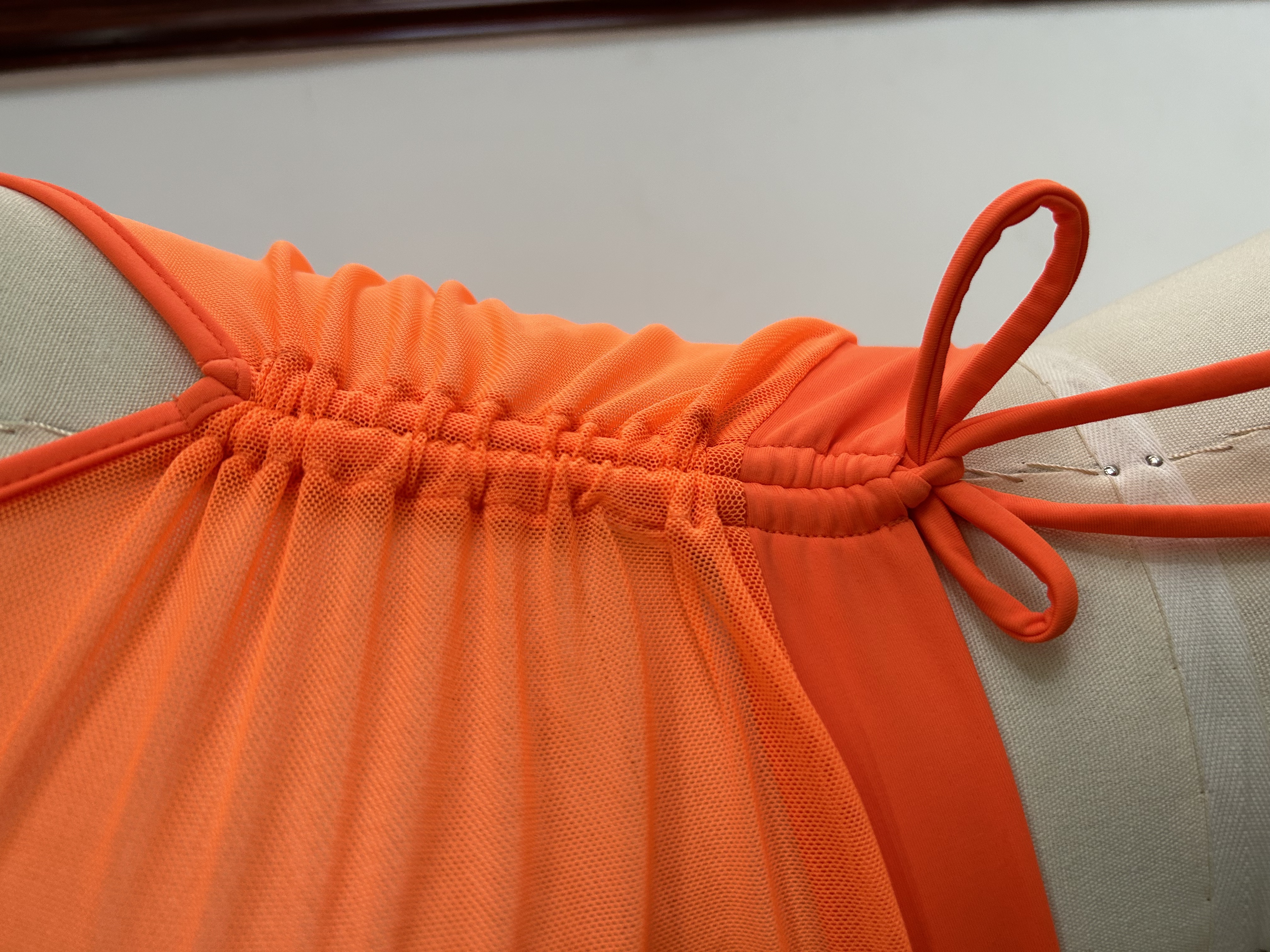 We.lola Vibrant Orange Mesh Crop Top - High Elasticity Sports Vest for Summer Vibes