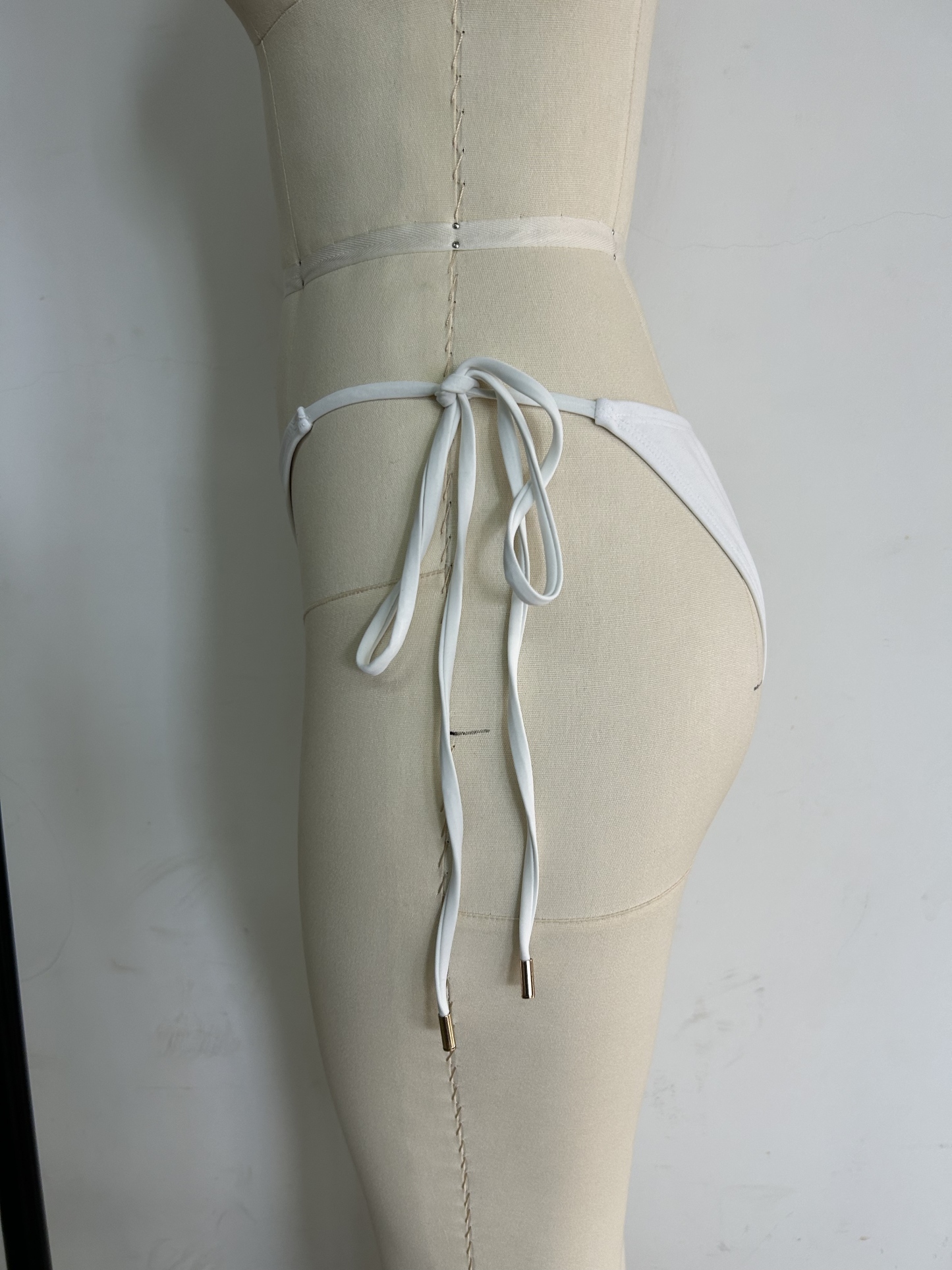 We.Lola Classic White Side-Tie Bikini Bottom - High-Stretch Cheeky Swimwear