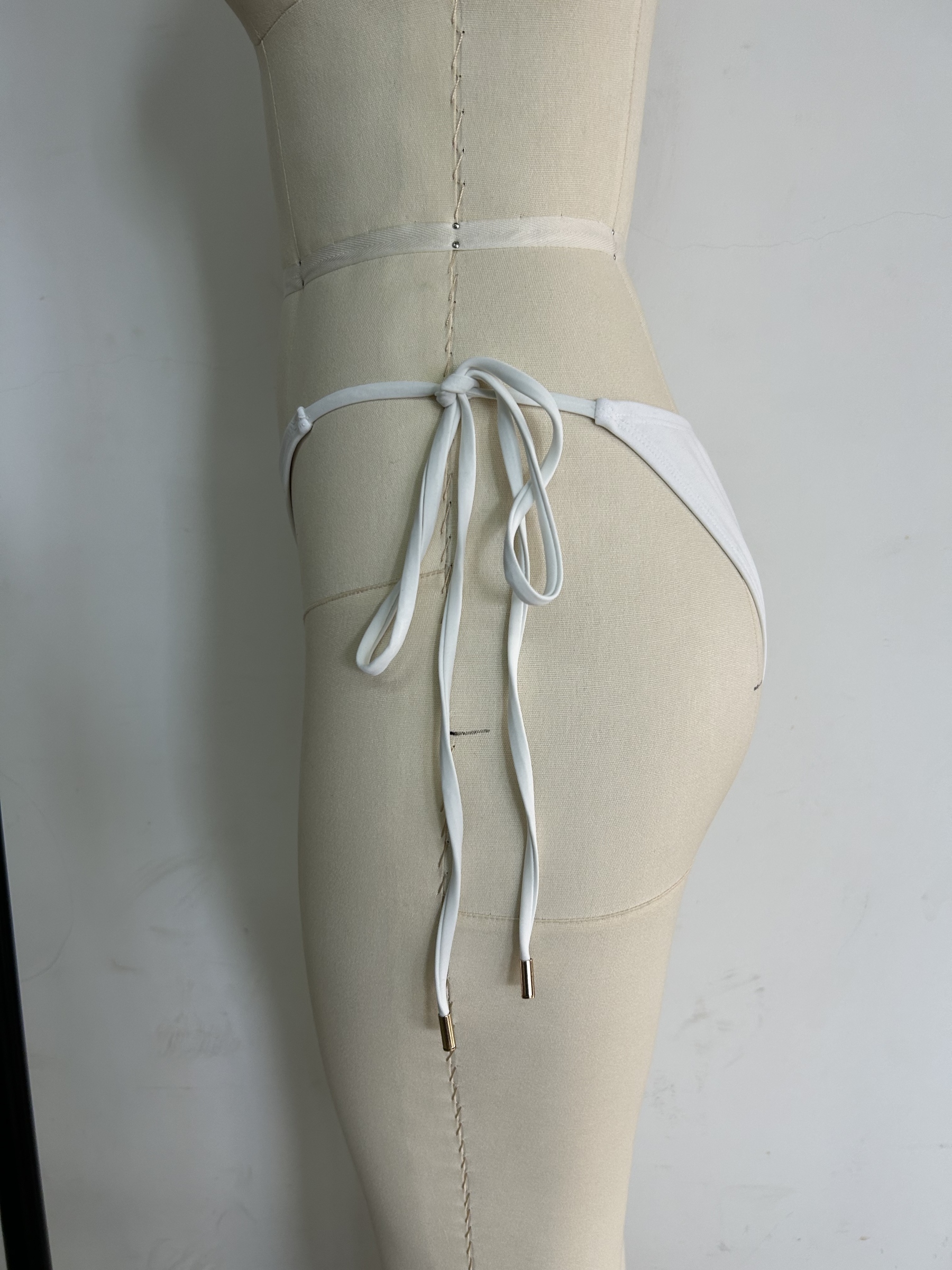 We.Lola Classic White Side-Tie Bikini Bottom - High-Stretch Cheeky Swimwear