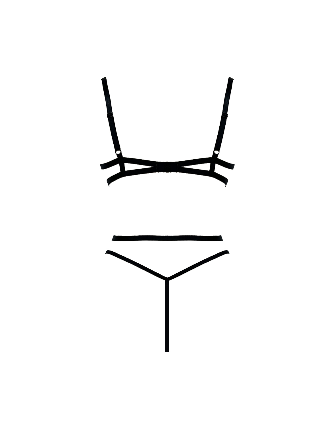 Free Tonight - Black Bondage Bodysuit Teddy