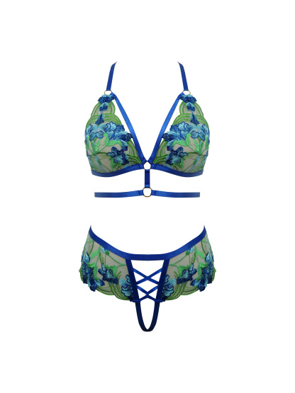 Free Tonight - 3D Embroidery Mesh Bra & Panties