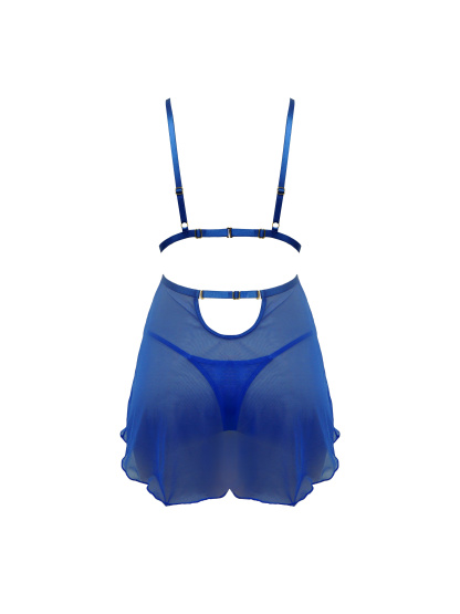 Free Tonight - 3D Embroidered Mesh Babydoll & Thong Set