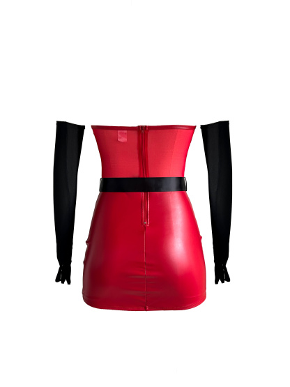 Free Tonight - Women’s Leather Dress and Gloves Set
