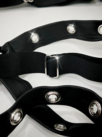 Free Tonight - Women’s Open Cup Bra, G-string and Detachable Harness Set