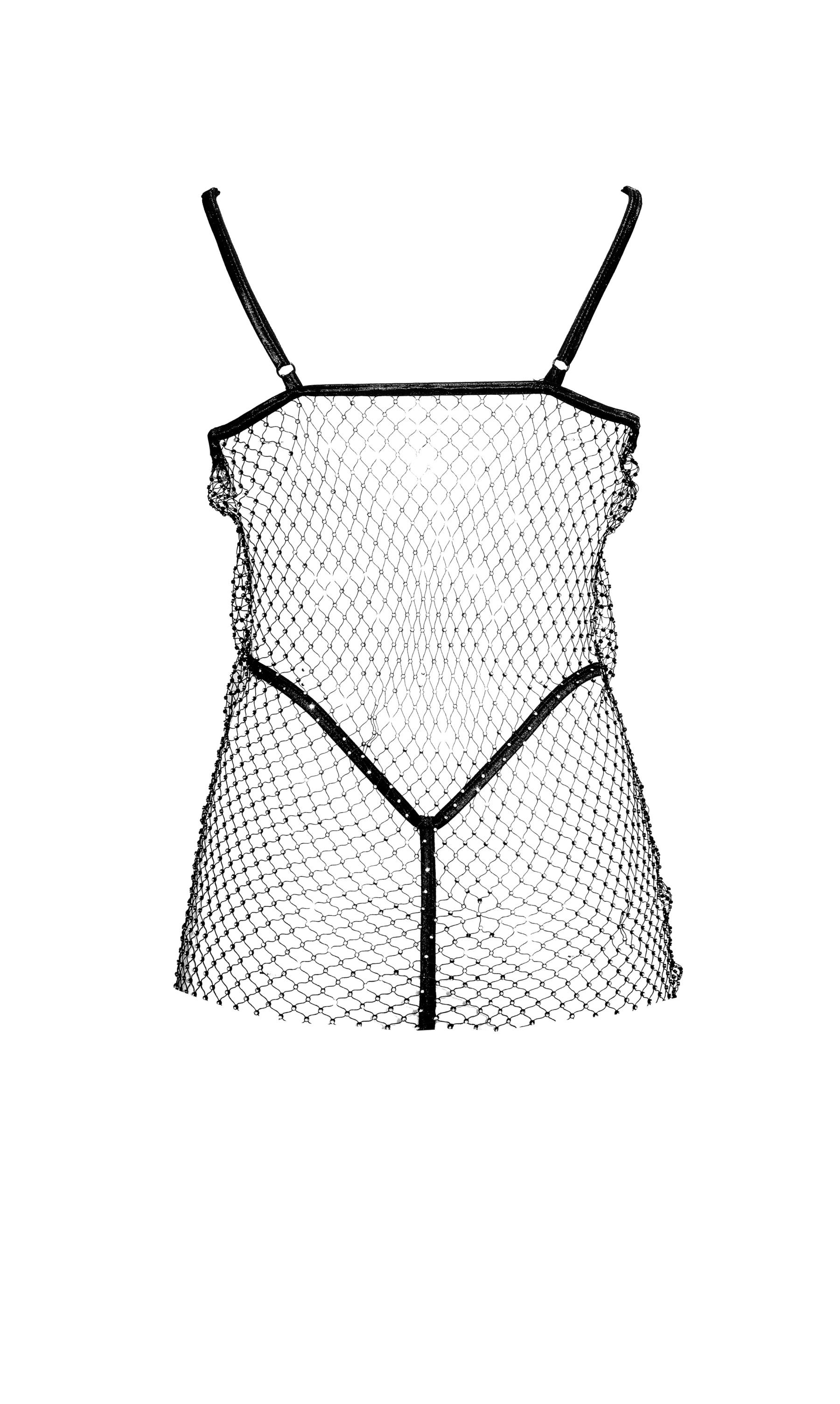 Free Tonight - Glitzy Rhinestone Beaded Lingerie Dress Set