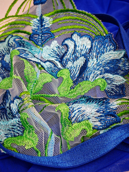 Free Tonight - 3D Embroidery Mesh Bra & Panties